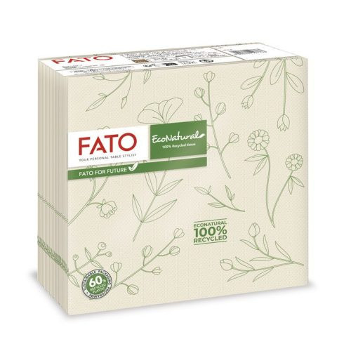 Lucart 82977600 EcoNatural Flora 38X38cm, 2 rétegű, 1/4 hajtású, 40lap/csomag, 24 csomag/karton