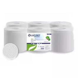   Lucart Eco 19 CF, belső letekeredésű kéztörlő, 2rétegű, 19cm, fehér, 6tek./zsugor