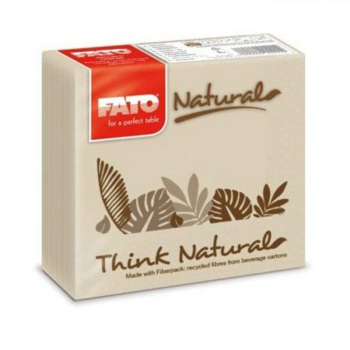 Lucart Fato Drink Natural szalvéta, 2r., 24x24cm, 100lap/cs., 12cs./karton