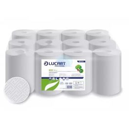   Lucart Eco 14 CF, belső letekeredésű kéztörlő, 2 rétegű, 14cm fehér, 55m/tekercs, 12tek./zsugor