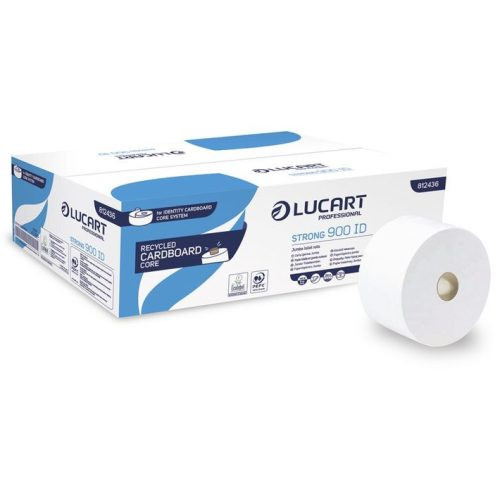 Lucart Strong 900 ID,CarboardCore tekercses toalettpapír, 2r., cell., 900lap/tek.,12tek./karton