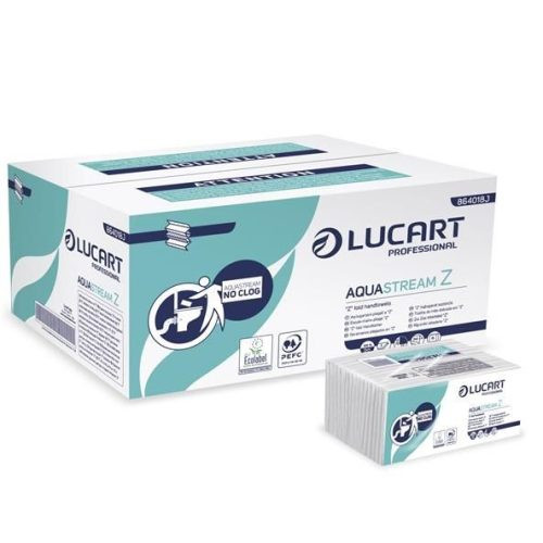 Lucart Aquastream Z hajtogatott kéztörlő, 2r., 242lap/cs., 15cs./karton