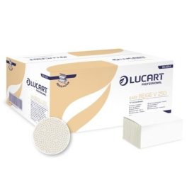   Lucart Easy Beige V 250, V hajtott kéztörlő,1 rétegű, natúr,250lap/cs.,20cs./krt.