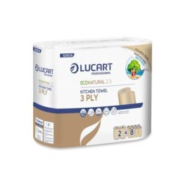   Lucart EcoNatural 2.3 kéztörlő, 3r., 2tekercs/csomag, 12csomag/zsugor