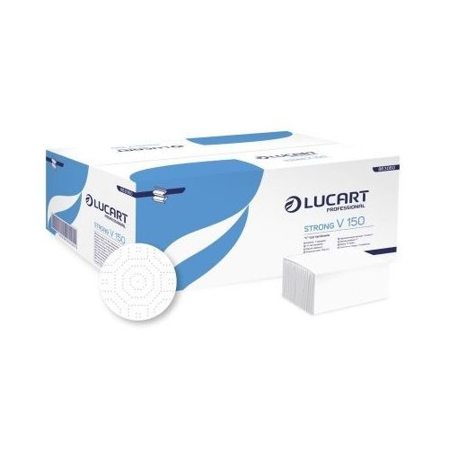 Lucart Strong V 150, V hajtott kéztörlő, 2r., cell., 150lap/cs., 20cs./krt