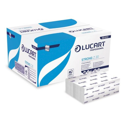 Lucart Strong Z20, Z hajtogatott kéztörlő, 2r., cell., 200lap/cs., 15cs./karton