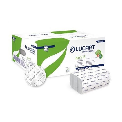 Lucart Eco V2 hajtott kéztörlő, 2r., fehér, 190lap/cs., 20cs/krt