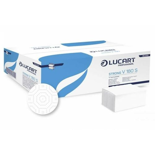 Prosoape de mână pliate Lucart Strong V 180 S, alb imaculat