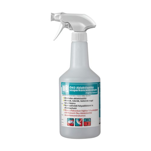Brilliance® Ștergător de geamuri ECO superconcentrat cu flacon pentru diluare și cap de pulverizare 750 ml (GOALĂ)