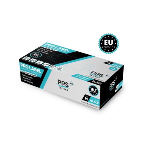 PPS Pro Label nitril kesztyű fekete 5,5 g (vastagabb kivitel, 100 db, púdermentes)