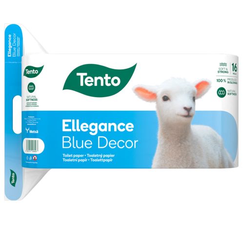 Hârtie igienică Tento Ellegance Blue Decor 3 straturi 16 role