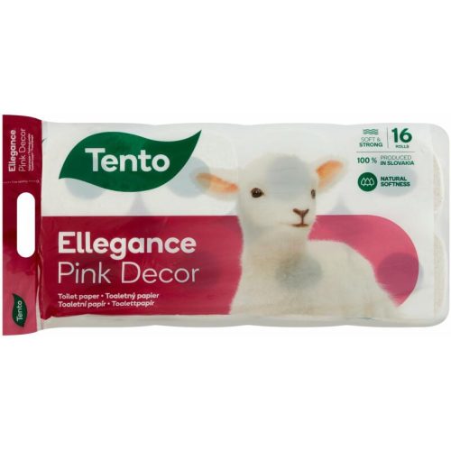 Hârtie igienică Tento Ellegance Pink Decor 3 straturi 16 role