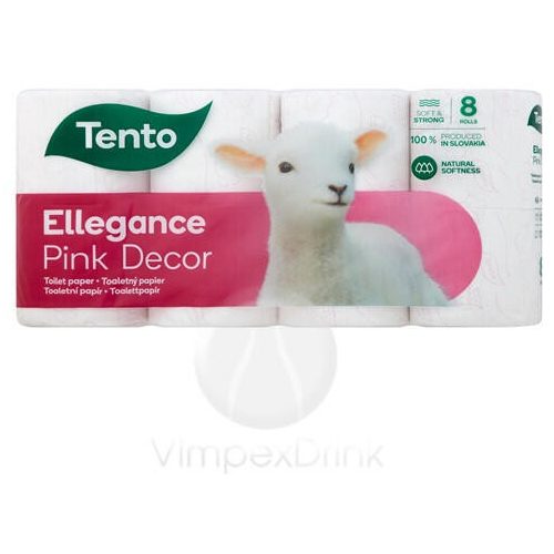 Hârtie igienică Tento Ellegance Pink Decor 3 straturi 8 role
