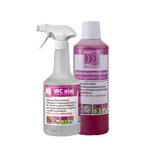 Brilliance® Ulei pentru WC cu miros de fructe de pădure 750 ml + Brilliance Alcoolos pentru mop cu miros de fructe de pădure 1 l